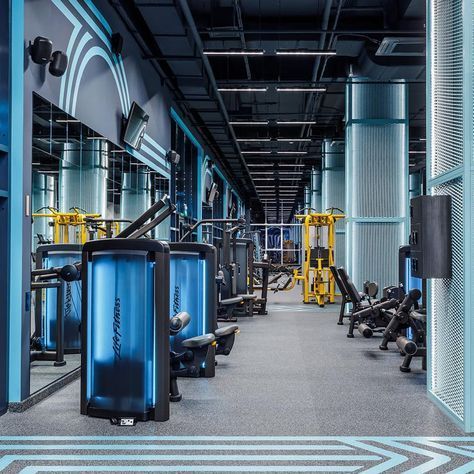 // g y m Gym Facade, Fitness Gym Interior, Futuristic Gym, Fitness Design Gym, Commercial Gym Design, Small Home Gym Ideas, Gym Design Interior, Small Home Gym, Luxury Gym