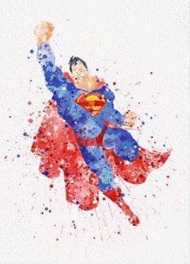 Superman water colour Superman Watercolor, Superhero Watercolor, Paint Calendar, Disney Character Art, Happy Paintings, Superhero Art, Water Colour, I Tattoo, Superman