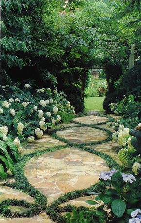 Walkways Paths, Pretty Garden, Garden Walkway, Modern Garden Design, Stone Path, Have Inspiration, The Secret Garden, Charming Garden, Garden Path