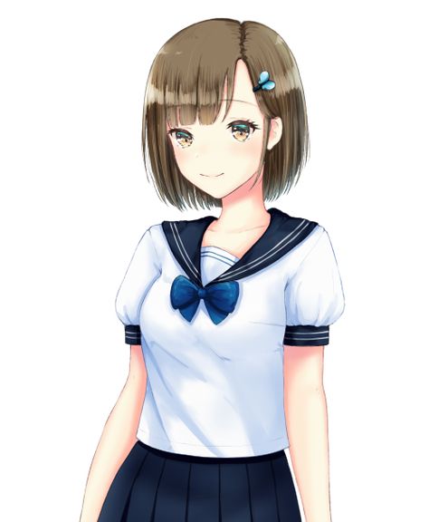 Female Student #1 - Free Visual Novel Sprite by Liah Novel Characters, Copyright Free, Visual Novel, Anime