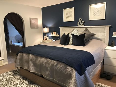 Stylish Master Bedrooms, Attic Storage, Trendy Bedroom, Bedroom Paint, Blue Bedroom, Master Bedrooms Decor, Remodel Bedroom, Blue Walls, Super Ideas