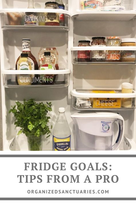 Organizing a well-stocked fridge should be a priority: after all, if there’s one time we don’t want to be searching for something it’s when we’re HUNGRY. But for even the most organized among us, the fridge is often where things get squished, sticky, and forgotten. So are tips from a professional home organizer on where to put your food: keeping it fresher longer, tasting better, and definitely not lost or forgotten. Well Stocked Fridge, Food Store, Fresh Food, Home Organization, Sweet Home