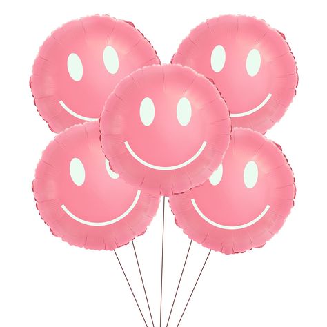 PRICES MAY VARY. 1: Package: each package comes with 5 pcs smile balloons, 1 roll 10m ribbon, 1piece straw. 2:Balloon inflation: all balloons support helium. 3: Balloon Notice: Please filling 100% air or helium. 4:Party Decoration: it can be used for pink theme party decoration, birthday party decor 5:Customer service:After getting goods, if have any problem,please send me message,i will solve it immediately, if products is bad , we will make a refund-CYMYLAR STORE PROMISE. pink smile balloons Pink Checkered Party Decor, Pink Smiley Face Party Theme, Preppy Birthday Decor, Preppy Party Decorations, Cowgirl Birthday Party Decorations, Smiley Face Birthday, 3 Balloon, 2 Balloon, Preppy Birthday