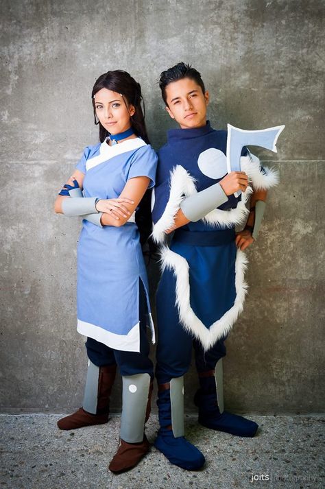 Gurl With Red Hair - Katara & Anthony - Sokka Sokka Costume Diy, Sokka Costume, Sokka Cosplay, Gaang Avatar, Katara Costume, Katara Cosplay, Avatar Costume, Casual Gym Outfit, Avatar Halloween