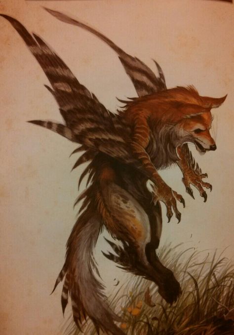 Enfield Enfield Mythical Creature, Enfield Creature, Fox Familiar Dnd, Chimera Art, Fox Concept Art, Fox Mythical Creatures, Fire Animals Fantasy Art, Mythological Animals, Magical Creature