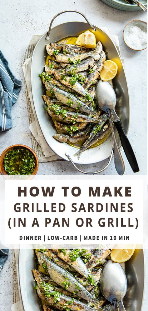 Fresh Sardine Recipes Fish, Grilled Sardines Recipe, Fresh Sardine Recipes, Fresh Sardines Recipes, Keto Sardines, Sardine Recipe, Sardines Recipes, Sardine Recipes Canned, Fresh Sardines