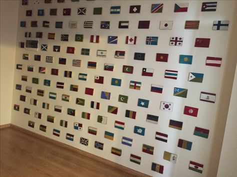 Wooden flags for wall deciration Flags On Wall, Flag Room Decor, Wooden Flags, Handmade Flags, Wooden Flag, Flags Of The World, Boy's Room, Boy Room, The Wall