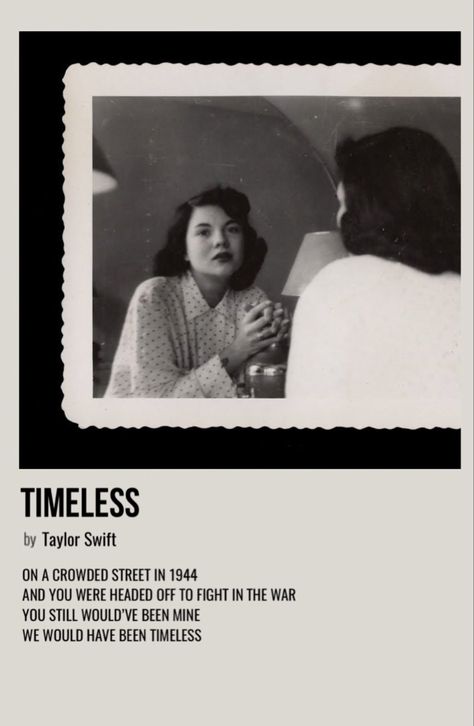 minimal polaroid song poster for timeless by taylor swift Timeless Taylor Swift Poster, Timeless Taylor Swift, Song Posters, Minimalist Posters, Taylor Swift Posters, Taylor Swift Album, Music Wall, Minimalist Poster, Music Stuff