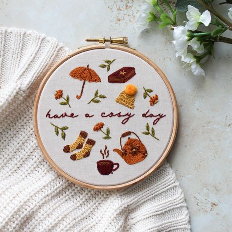 Cross Stitch Embroidery Patterns, Autumn Embroidery, Long And Short Stitch, Easy Cross Stitch Patterns, Digital Embroidery Patterns, Hand Embroidery Kits, Summer Sewing, Autumn Crafts, Seed Stitch