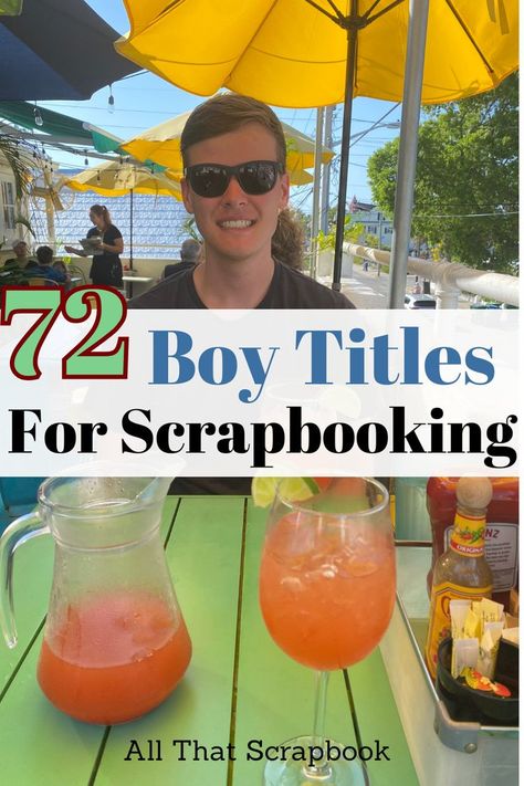 boy scrapbook titles Titles For Scrapbook Pages, Scrapbook Ideas For Son, Boys Scrapbook Pages Ideas, Scrapbooking For Kids, Hockey Scrapbook Layouts, Scrapbook Book Ideas, Scrapbook Title Page Ideas, Baby Boy Scrapbook Page Ideas, Scrapbook Page Titles