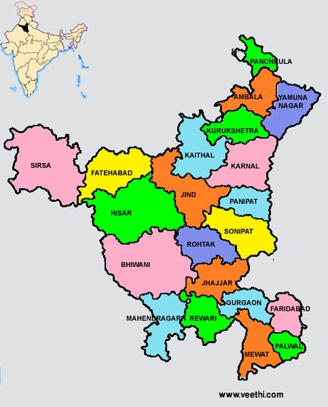 Haryana Districts Map Haryana Wallpaper, Haryana Day Images, Haryana Culture Images, Haryana Day Poster, India Map With State Names, Telangana Map, New India Map Full Hd, India World Map, Geography Vocabulary