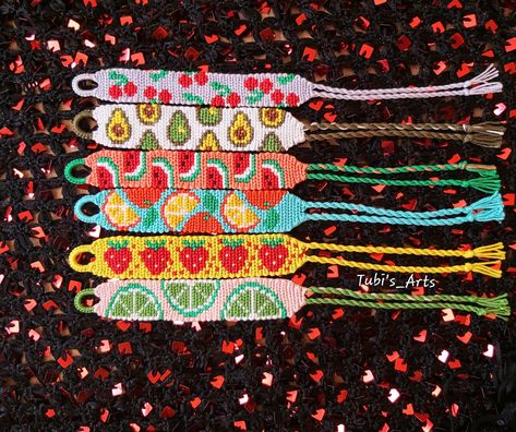 DIY Friendship Bracelet Patterns That Will Wow Your Friends Fruit Friendship Bracelet, Craft Paper Design, Fruit Bracelet, Charming Bracelet, Relationship Bracelets, Diy Friendship Bracelet, Unique Fruit, Strawberry Lime, Orange Bracelet