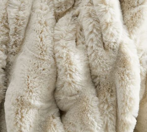 Faux Fur Ruched Throws #potterybarn White Fur Throw, Pink Christmas Decorations, Fur Throw, Classic Sweater, Table Lamps For Bedroom, Cabin Ideas, Cozy Throws, Home Decor Outdoor, Faux Fur Throw