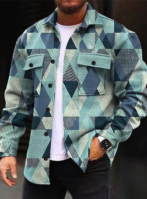 Mens Printed Shirts, Shirt Jacket Men, Check Shirts, Outfit Check, Winter Shirts, Joker Quotes, Mens Fashion Casual Outfits, Casual Jackets, African Design Dresses