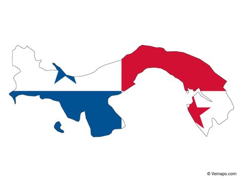 Flag Map of Panama | Free Vector Maps Panamanian Tattoos, Panama Tattoo Ideas, Panamanian Flag, Panama Map, Map Of Panama, Outline Format, Panama Flag, Place Branding, Flag Tattoo