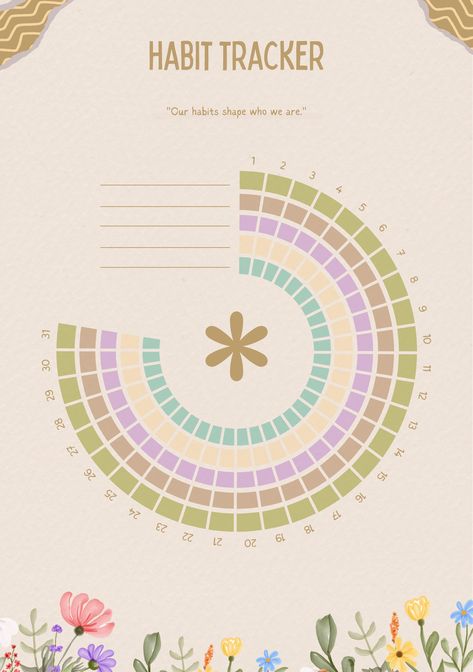 #Flower_Habit_Tracker #Habit_Template #Goodnotes_Templates #Habit_Tracker_Template Flower Habit Tracker, Habit Template, Calendar Tracker, How To Stay Organized, Digital Planner For Ipad, Agenda Digital, Girls Slumber Party, Planner For Ipad, Track Your Progress