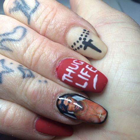 #nailsonfleek #nailart #gelpolish #acrylicnails #nailInspo #urbanglamnailz #3Dnails #instanails #perth thug life nails tupac Tupac Nails, Nail Art 3d, 3d Nail Art, Thug Life, Nail Shapes, Tupac, 3d Nails, Nails On Fleek, Nails Designs