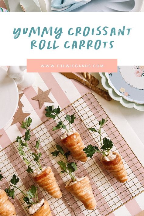 Easter is right around the corner so I thought I would share some festive recipes. These easter croissant carrots are so simple and fun for an Easter themed brunch. Click the link for the easter croissant carrots recipe! Easter Carrot Croissant, Carrot Croissant, Easter Themed Brunch, Spring Time Activities, Easter Pastries, Croissant Roll, Festive Recipes, Carrots Recipe, Croissant Recipe