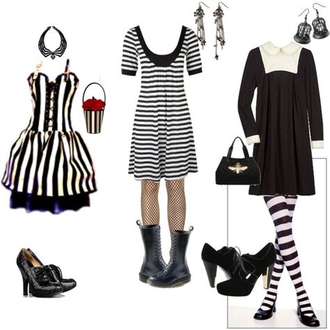 "Burton-Esque" by ingridm on Polyvore Tim Burton Inspired Outfits, Tim Burton Costumes, Tim Burton Party, Halloween Inspired Outfits, Tim Burton Style, Alt Style, Halloween Fashion, Outfits Men, Clothes Patterns