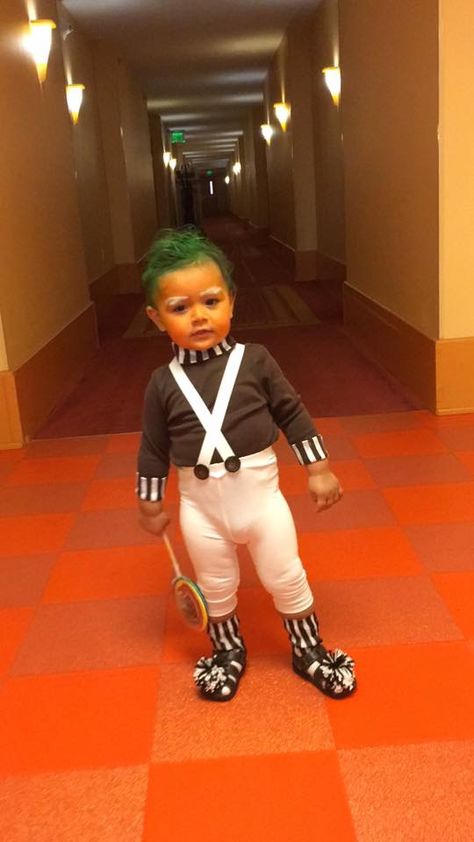 Toddler Boy Halloween Costume Ideas, Diy Umpa Lumpa Costume, Toddler Boy Costumes Halloween, Umpa Lumpa Costume, Oompa Loompa Costume Toddler, Oompa Loompa Costume Diy, Willy Wonka Family Costumes, Ompa Lumpa, Womens Oompa Loompa Costume