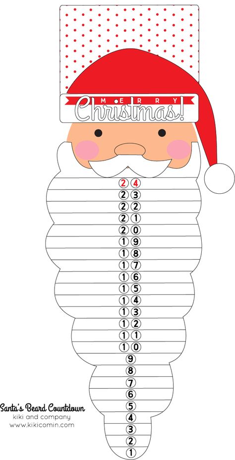 santa's beard countdown Santas Beard Advent Calendar, Santa's Beard Countdown, Christmas Countdown Crafts, Santa Countdown, Juleverksted For Barn, Santa Beard, Christmas Countdown Calendar, Diy Calendar, Diy Advent Calendar