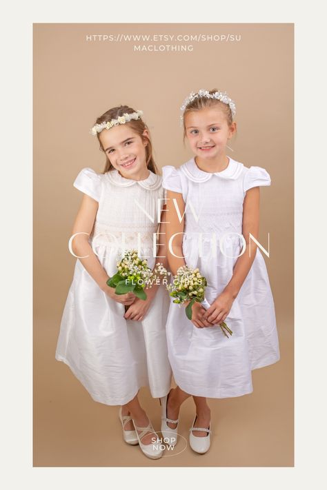 Flower Girl Dresses Lace, View Flower, Flower Girls Dresses, Hand Smocked Dress, Hand Smock, Dresses Royal, Christening Gowns, Dresses Lace, White Hand