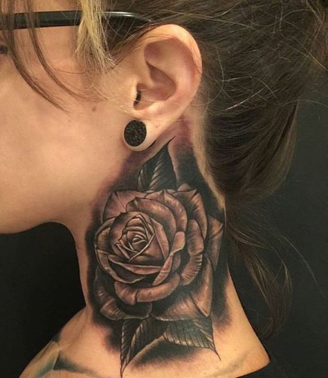 Pinterest||@katieeflow Side Neck Tattoos Women Cover Up, Dark Shading Tattoo Cover Up, Behind Neck Tattoo Woman Cover Up, Neck Tattoo Rose For Women, Rose Vine Neck Tattoo, Neck Tattoos Women Cover Up, Rose Neck Tattoo Woman, Neck Flower Tattoo, Neck Cover Up Tattoos For Women