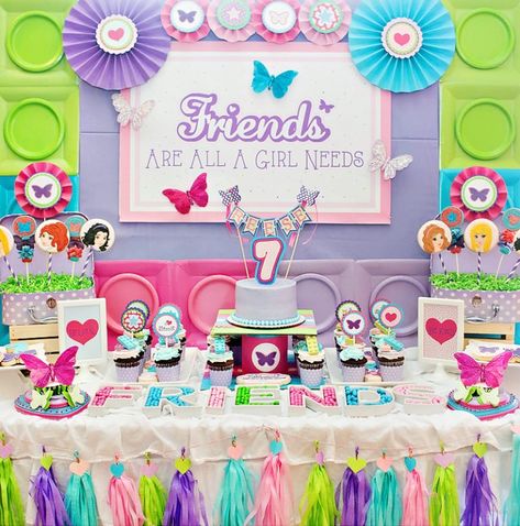 A Charming & GIRLY Lego Friends Birthday Party // Hostess with the Mostess® Lego Girls Birthday Party, Friends Birthday Party Ideas, Girls Lego Party, Lego Friends Birthday Party, Lego Friends Birthday, Lego Friends Party, Friends Birthday Party, Lego Themed Party, Friends Cake