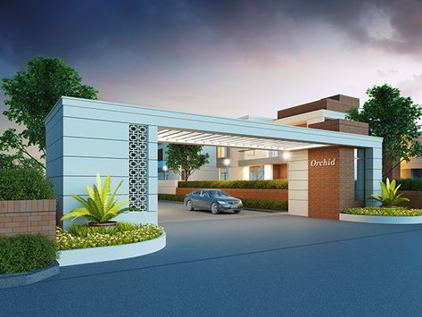 Entrance Gateway, Entrance Apartment, Boundary Wall Design, Compound Wall Design, Entrance Gate, Compound Wall, Front Gate Design, Front Garden Landscape, Entrance Gates Design