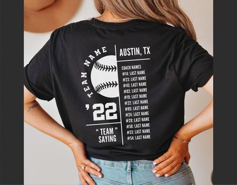 Cute Team Shirts Design, Volleyball Basketball Mom Shirts, Softball Tournament Shirts Design, Football Team Mom Shirts, Team Mom Baseball Shirts, Svg Softball Free, Softball Championship Shirt Ideas, Team Manager Shirts, Team Roster On Back Of Shirt