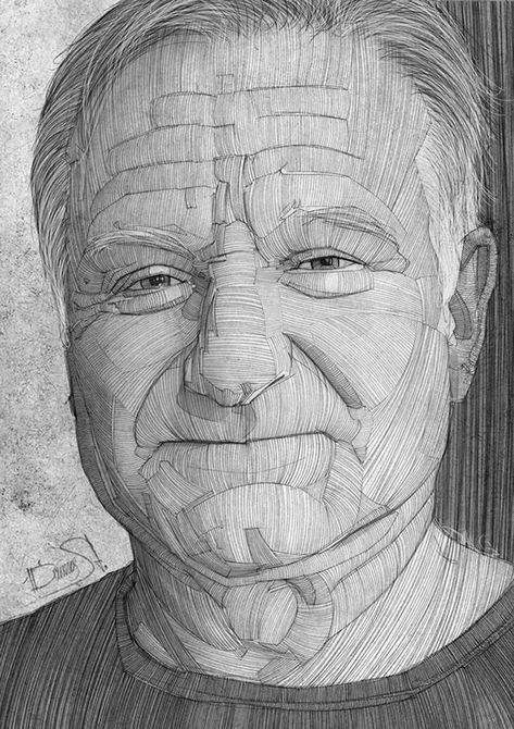 stavros damos illustration robin williams Portraits Illustrés, L'art Du Portrait, 얼굴 드로잉, Face Sketch, Art Et Illustration, Robin Williams, Behance Project, Portrait Illustration, 인물 사진