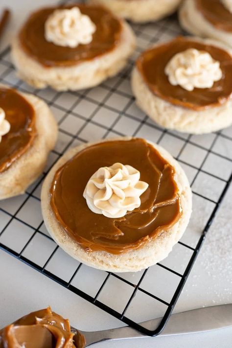 Leftover Cream Cheese Frosting, Leftover Cream Cheese, Crumbl Copycat, Crumble Cookie Recipe, Pecan Pie Cookies, Cooking With Karli, Cinnamon Sugar Cookies, Snickerdoodle Cookie, Best Cookies Ever