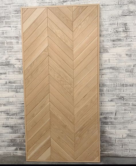 Custom Chevron White Oak Barn Door Interior Door Herringbone - Etsy Wallpapered Barn Door, Herringbone Door, Oak Barn Door, Pocket Doors Bathroom, Rv Interior Design, Chevron Door, Wooden Barn Doors, Barn Door Interior, Boho Apartment