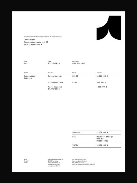 Letterhead Layout, Invoice Layout, Cv Inspiration, Document Design, Invoice Design, Graphisches Design, 타이포그래피 포스터 디�자인, Documents Design, Letterhead Design