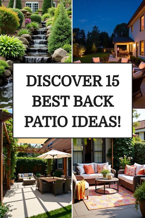 Collage of serene back patio designs featuring greenery, seating, and outdoor lighting. Outside Patio Ideas, Back Patio Ideas, Traditional Decorating, Outside Patio, Lighting Concepts, Creative Lighting, Back Patio, Outdoor Living Areas, Furniture Arrangement