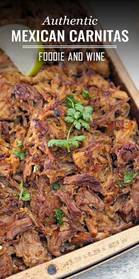 Authentic Carnitas (Carnitas de Puerco) Authentic Carnitas, Mexican Pulled Pork, Slow Cooker Carnitas, Pork Carnitas Recipe, Carnitas Recipe, Pork Carnitas, Pork Shoulder, Easy Slow Cooker, Pulled Pork