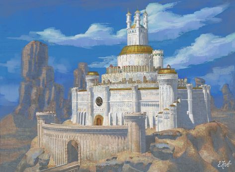 Desert Palace, Fantasy Castle, Tolkien, Taj Mahal, Palace, Fantasy Art, Concept Art, Temple, Castle