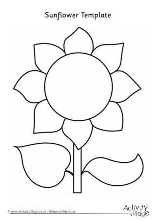 Sunflower Template 1                                                                                                                                                                                 More Sunflower Coloring, Sunflower Template, Sunflower Stencil, Sunflower Coloring Pages, Flower Templates Printable, Sunflower Crafts, Bird Stencil, Simple Collage, Sunflower Colors