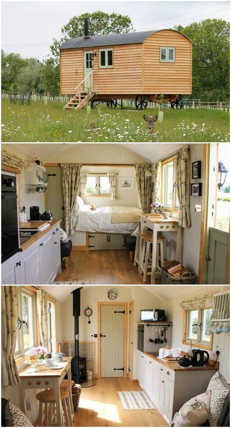 15 dreamy shepherd’s huts you can rent #tinyhouse Sheep Raising, Supraviețuire Camping, Wohne Im Tiny House, Corrugated Iron, Tiny House Interior Design, Best Tiny House, Tiny House Inspiration, Shepherds Hut, Tiny Cabin