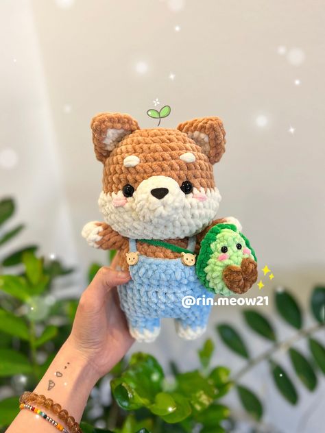 Croshay Ideas Animals, Crochet Free Animal Patterns, Crochet Veterinarian, Yorkie Crochet Pattern, Squishmallow Crochet, Crochet Shiba, Frog Crochet, Dog Crochet, Confection Au Crochet