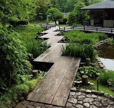 Japanese Walkway, Japanese Landscape Design, Beautiful Japanese Gardens, Japanese Garden Landscape, Zen Garden Design, Front Garden Design, Backyard Oasis Ideas, Japan Garden, Meditation Garden