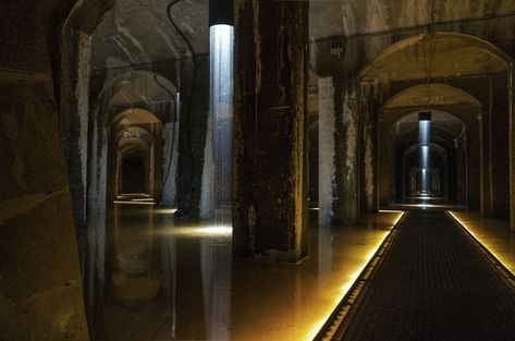 cisternerne-copenhagen-2 Water Cistern, Dark Tunnel, Blue Skye, Sound Installation, Spooky Art, Hope Life, Water Reservoir, Gallery Owner, Concrete Structure