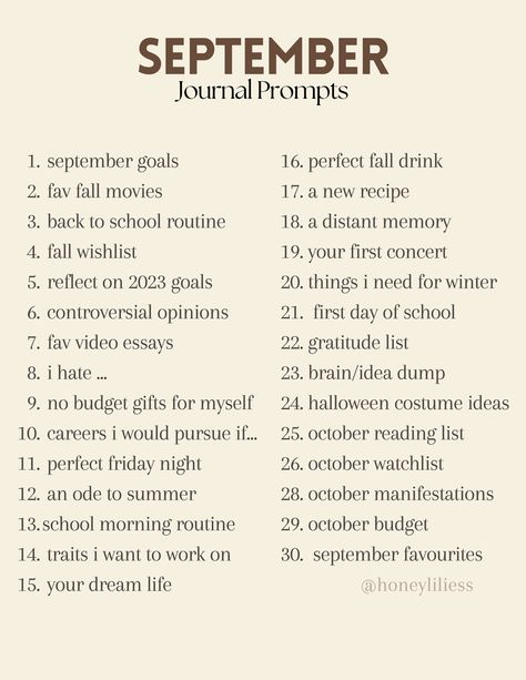 Monthly Journal Prompts September, Sept Journal Prompts, September 2024 Journal Prompts, Video Journal Ideas, September Prompts 2024, September Journal Prompts 2024, Journal Prompts For September, September Writing Ideas, Junk Journaling Supplies