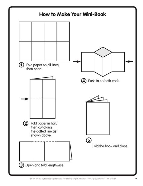 how to fold a mini book Mini Book Template, Foldables Templates, Make A Book Cover, Origami Book, 3d Templates, Penanda Buku, Activity Books, Up Book, Middle School Art