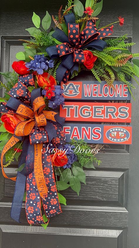 Auburn University, Auburn Tigers, UA Wreath, College Wreath, Auburn University,Collegiate Wreath, SassyDoors Wreath Auburn Wreath, Mini Cards, Sport Design, Auburn University, Auburn Tigers, Local Area, Order Up, Covered Porch, College Student