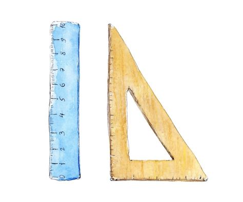 Ruler Illustration, Triangle Watercolor, Ruler Drawing, Math Drawing, Watercolor Pineapple, Triangle Ruler, About School, Summer Illustration, Aroma Candle