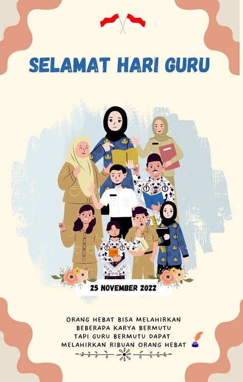 CANVA Poster Hari Guru Nasional Aesthetic, Poster Selamat Hari Guru, Selamat Hari Guru Poster, Kartu Ucapan Selamat Hari Guru, Hari Guru Poster, Kartu Ucapan Hari Guru, Ucapan Hari Guru, Carta Organisasi, Animated Teacher