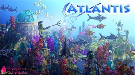 Minecraft Atlantis Build, Atlantis Minecraft, Underwater Base, Minecraft Underwater, Minecraft Marketplace, Minecraft Building Guide, Build Minecraft, Minecraft Idea, Cute Minecraft Houses