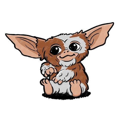 Gizmo Drawing, Cute Gremlin, Gizmo Tattoo, Info Graphic Design, Design Yearbook, Gremlins Art, Graphic Design T Shirt, Gizmo Gremlins, Book Layouts