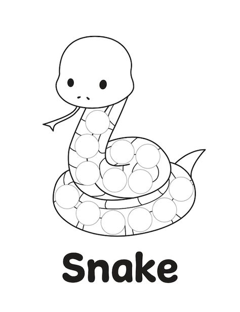 Snake Dot Marker Coloring Page Hibernating Animals Preschool, Haiwan Liar, Preschool Corner, Dot Marker Printables, Zoo Crafts, Animals That Hibernate, Animals Preschool, Marker Coloring, Dot Marker Activities